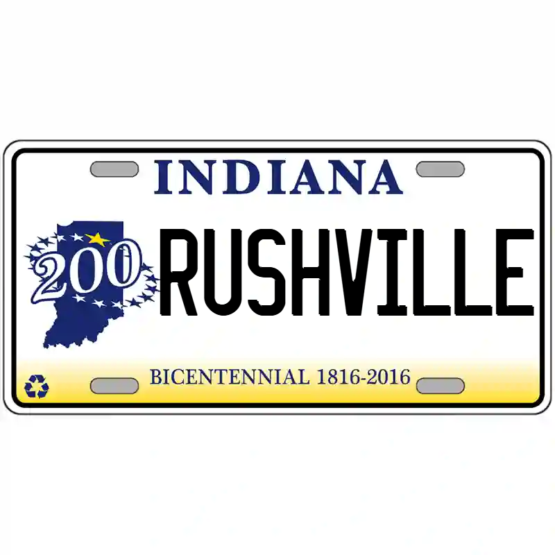 Rushville Indiana Bicentennial Metal Sign