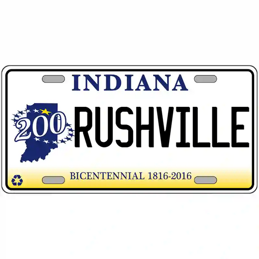 Rushville Indiana Bicentennial Metal Sign