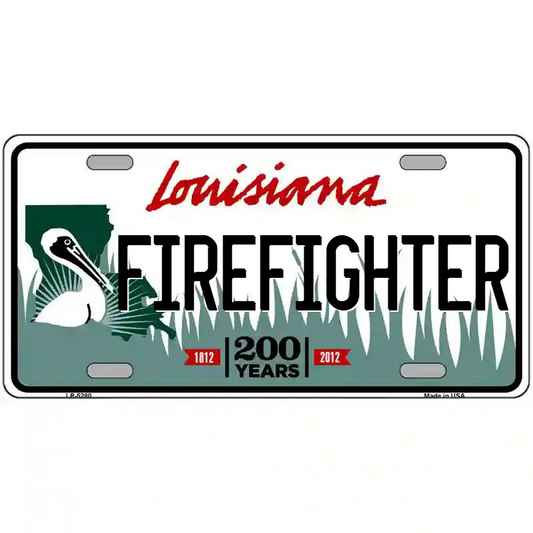Firefighter Louisiana Metal Sign