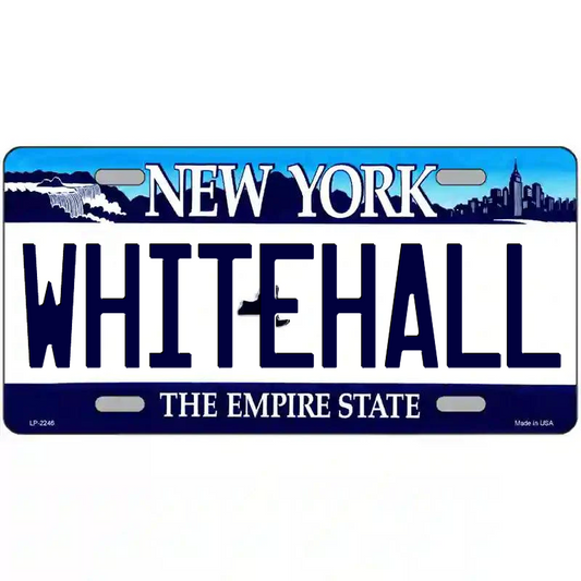 Whitehall New York Blue Metal Sign
