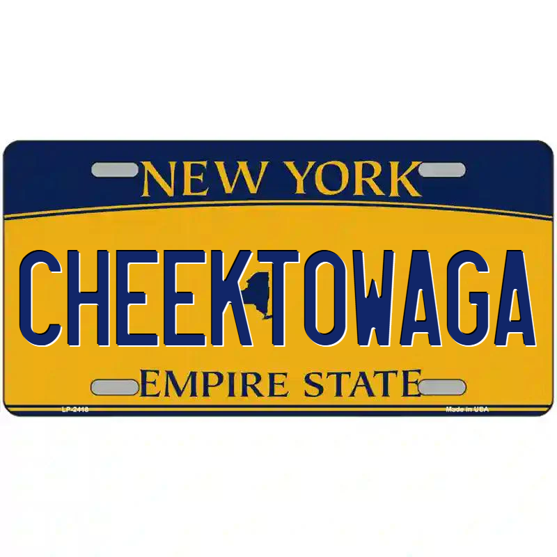 Cheektowaga New York Yellow Metal Sign