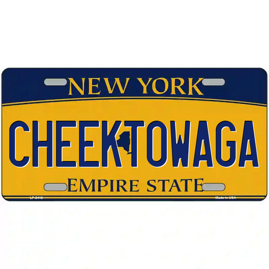 Cheektowaga New York Yellow Metal Sign