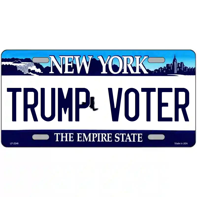 Trump Voter New York Blue Metal Sign