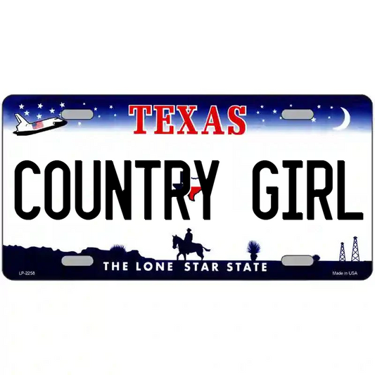 Country Girl Texas Metal Sign
