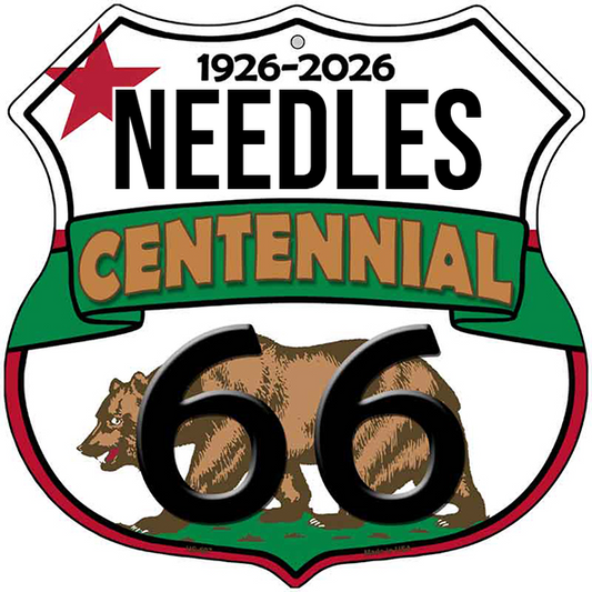 Needles California Flag Route 66 Centennial Highway Shield Metal Sign