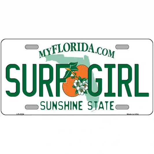 Surf Girl Florida Metal Sign