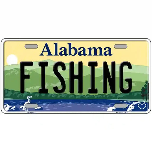 Fishing Alabama Metal Sign