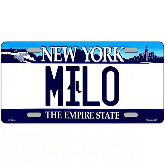 Milo New York Blue Metal Sign