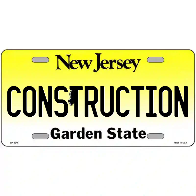 Construction New Jersey Metal Sign