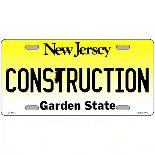 Construction New Jersey Metal Sign