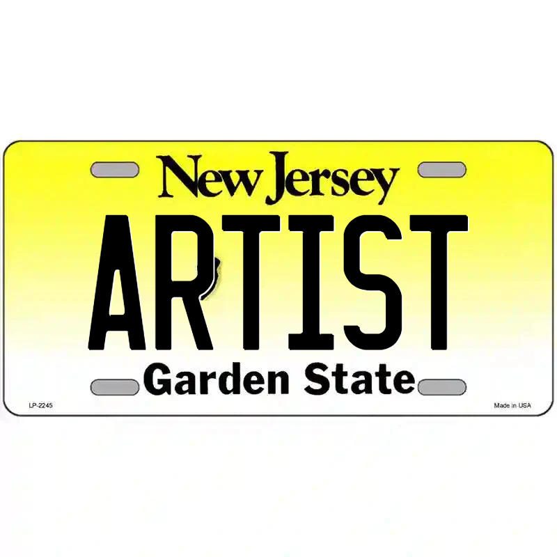 Artist New Jersey Metal Sign