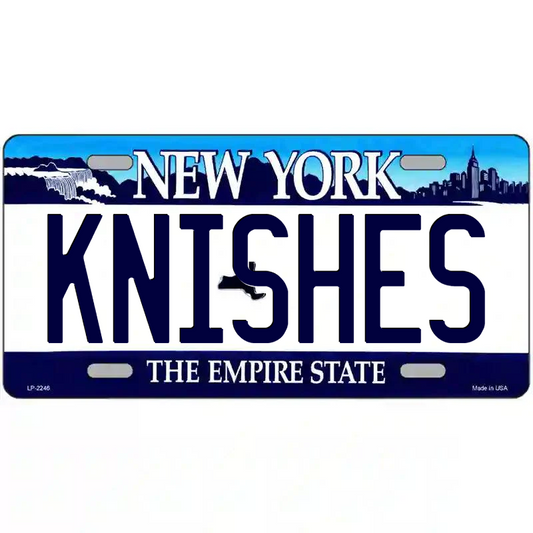 Knishes New York Blue Metal Sign