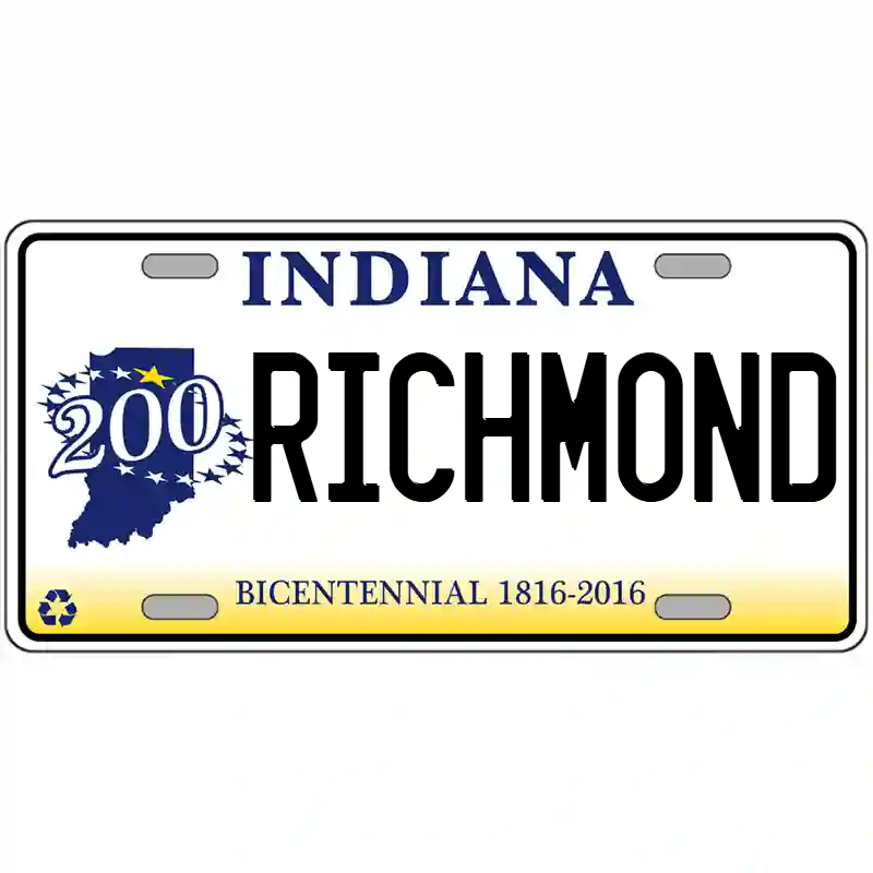 Richmond Indiana Bicentennial Metal Sign