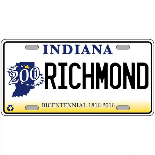 Richmond Indiana Bicentennial Metal Sign