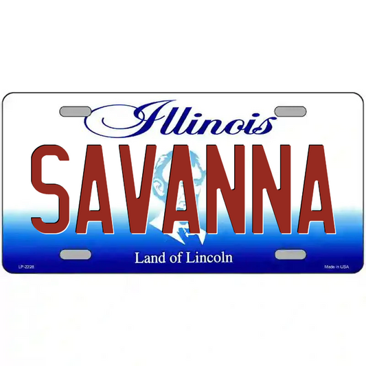 Savanna Illinois Metal Sign