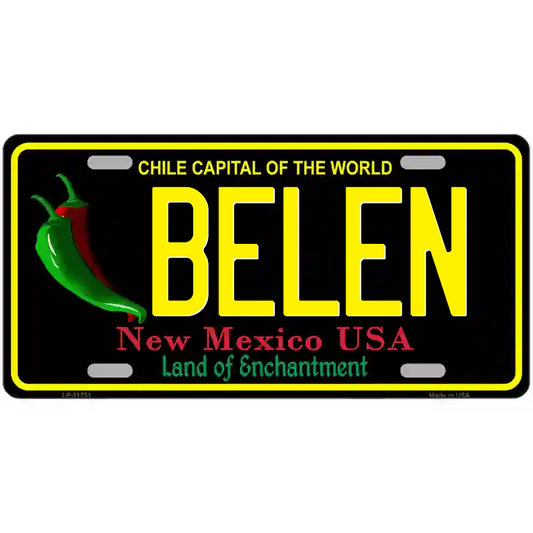 Belen New Mexico Black Metal Sign