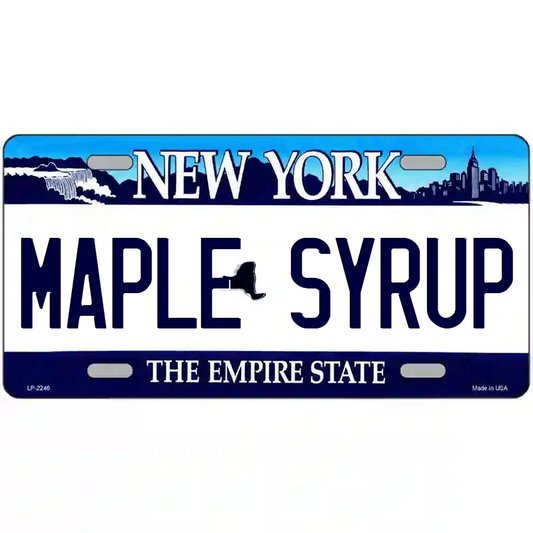Maple Syrup New York Blue Metal Sign