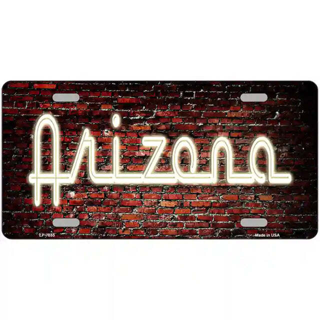 Arizona Neon Brick Metal Sign