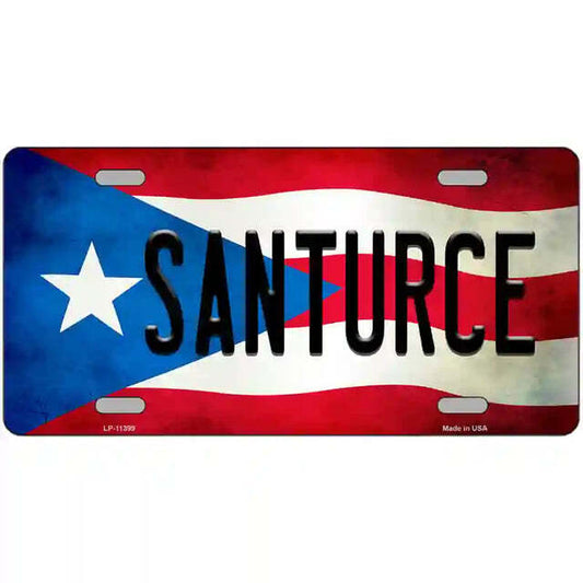 Santurce Puerto Rico Flag Metal Sign