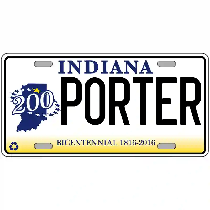 Porter Indiana Bicentennial Metal Sign