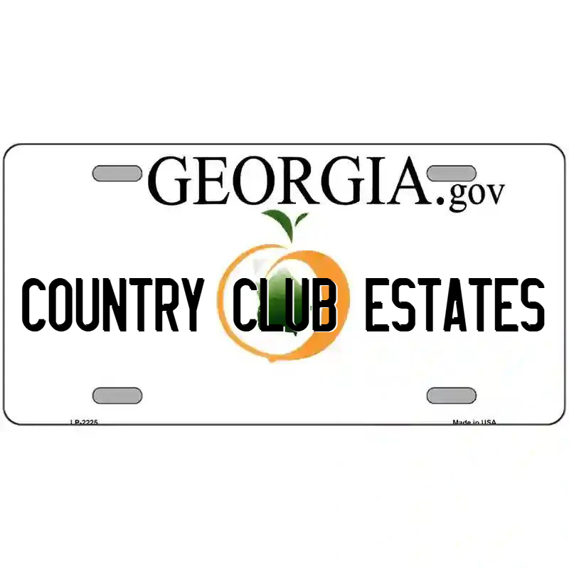 Country Club Estates Georgia Metal Sign