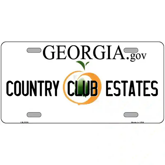 Country Club Estates Georgia Metal Sign