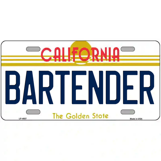 Bartender California Metal Sign