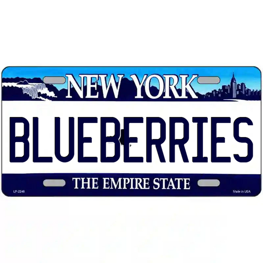 Blueberries New York Blue Metal Sign