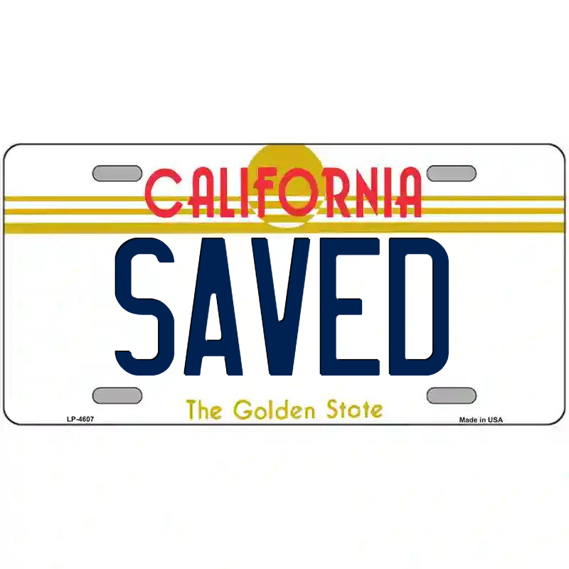 Saved California Metal Sign