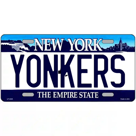 Yonkers New York Blue Metal Sign