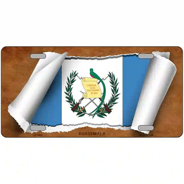 Guatemala Scroll Flag Metal Sign
