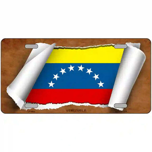 Venezuela Scroll Flag Metal Sign