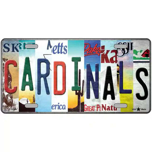 Cardinals Strip Art Metal Sign