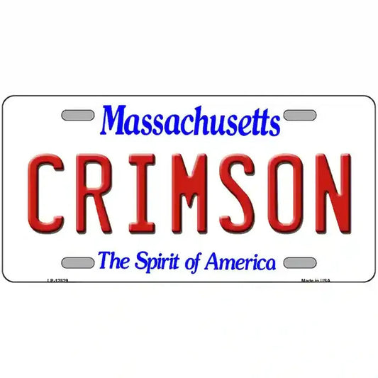 Crimson Massachusetts Metal Sign
