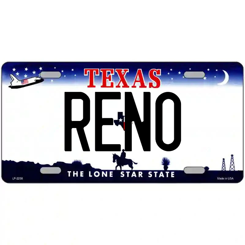 Reno Texas Metal Sign