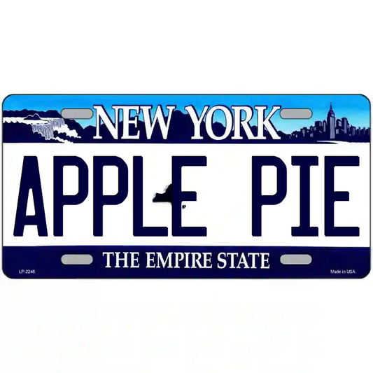 Apple Pie New York  Blue Metal Sign