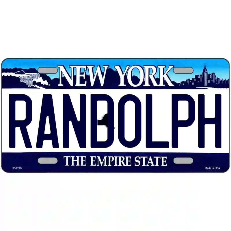 Randolph New York Blue Metal Sign