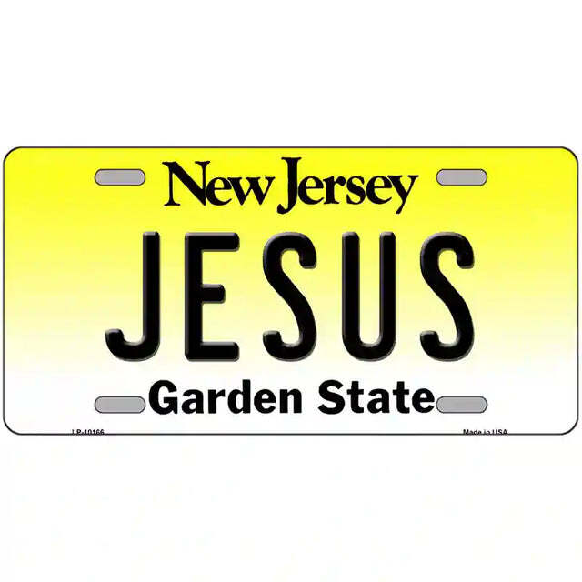 Jesus New Jersey Flag Metal Sign