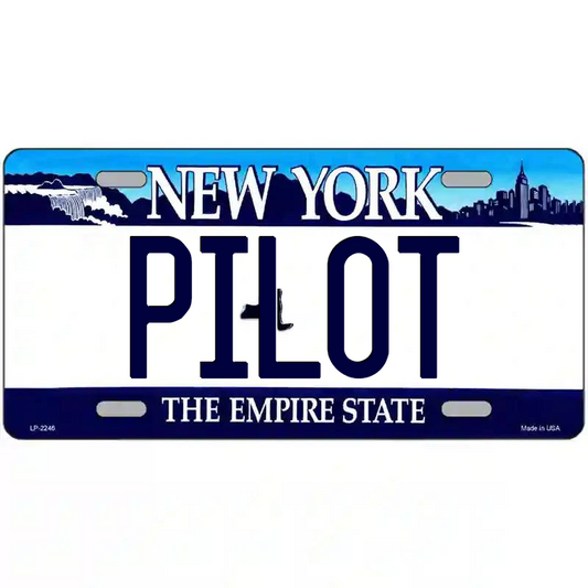 Pilot New York Blue Metal Sign