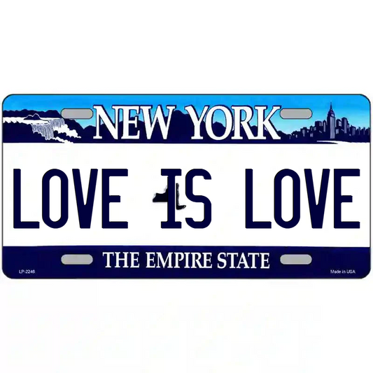 Love is Love New York Blue Metal Sign