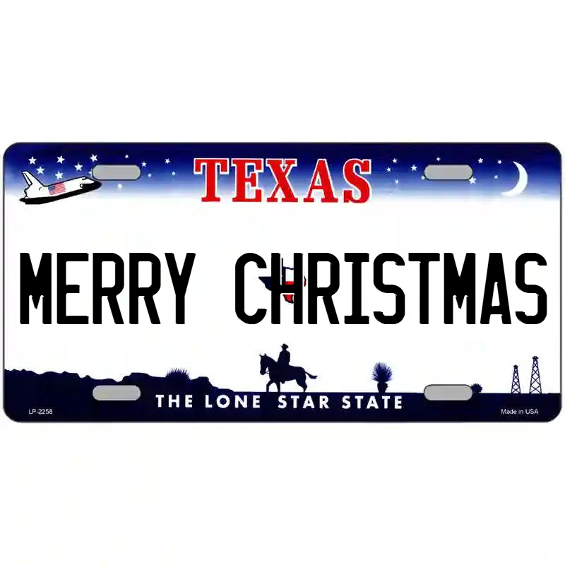 Merry Christmas Texas Metal Sign