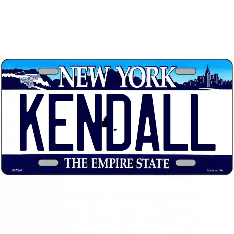 Kendall New York Blue Metal Sign