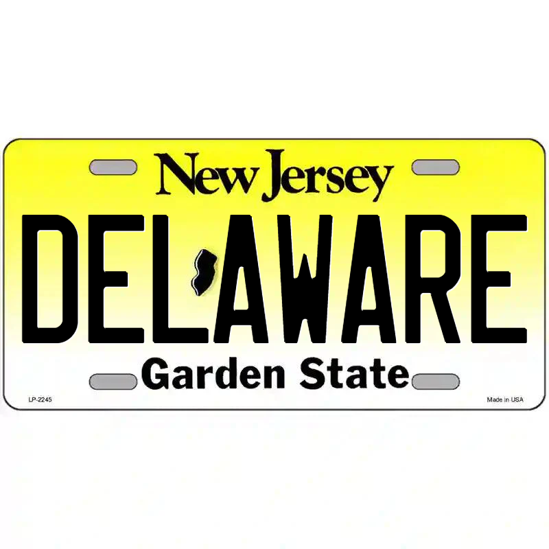 Delaware New Jersey Metal Sign
