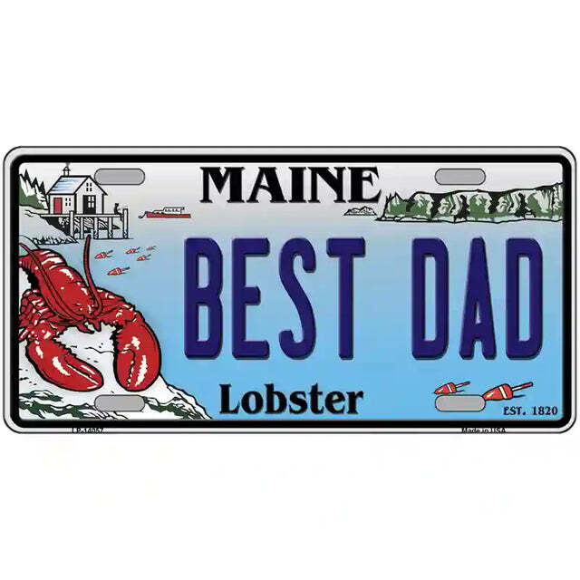 Best Dad Maine Lobster Metal Sign