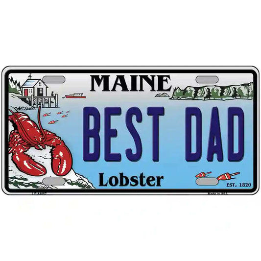 Best Dad Maine Lobster Metal Sign
