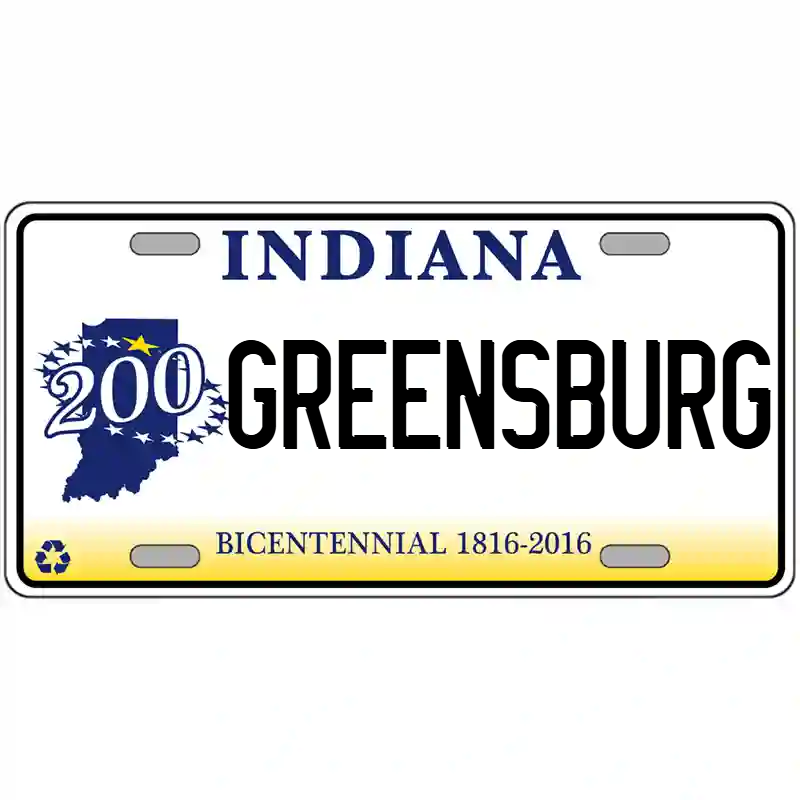 Greensburg Indiana Bicentennial Metal Sign