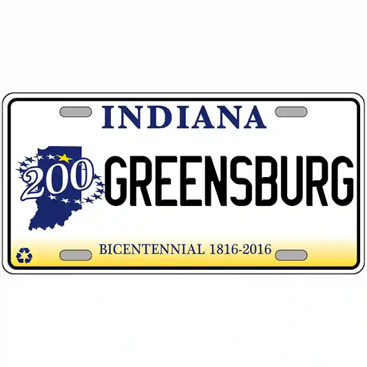 Greensburg Indiana Bicentennial Metal Sign