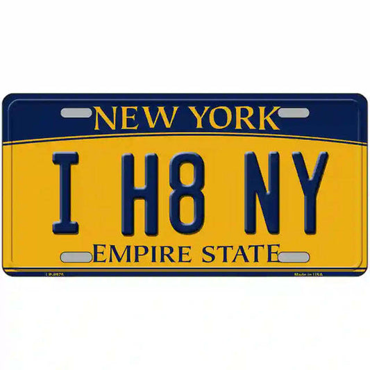 I H8 NY New York Yellow Metal Sign