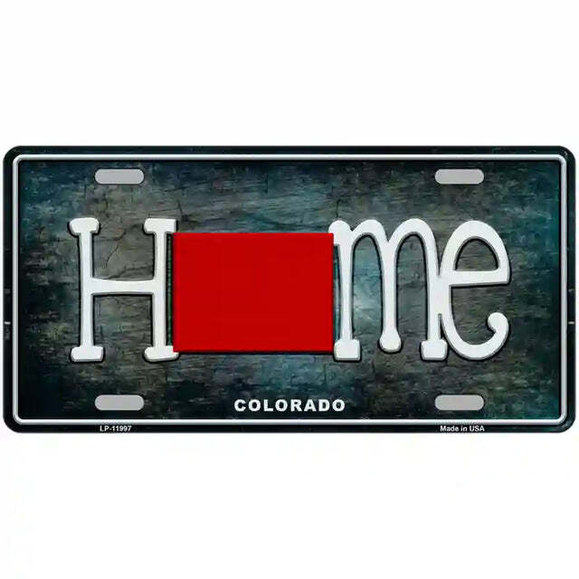 Colorado Staet Home Outline Metal Sign