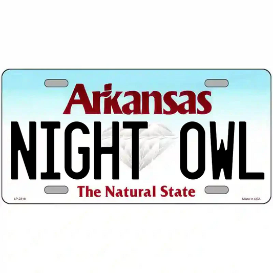 Night Owl Arkansas Metal Sign